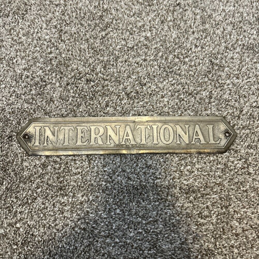 Vintage 1930's International Truck Badge Hood Emblem 12" Long